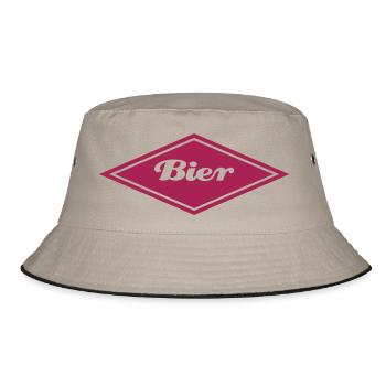 Bier Logo - Bucket Hat - Khaki/Schwarz - Vorne