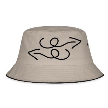 pfeile - Bucket Hat - Khaki/Schwarz - Vorne