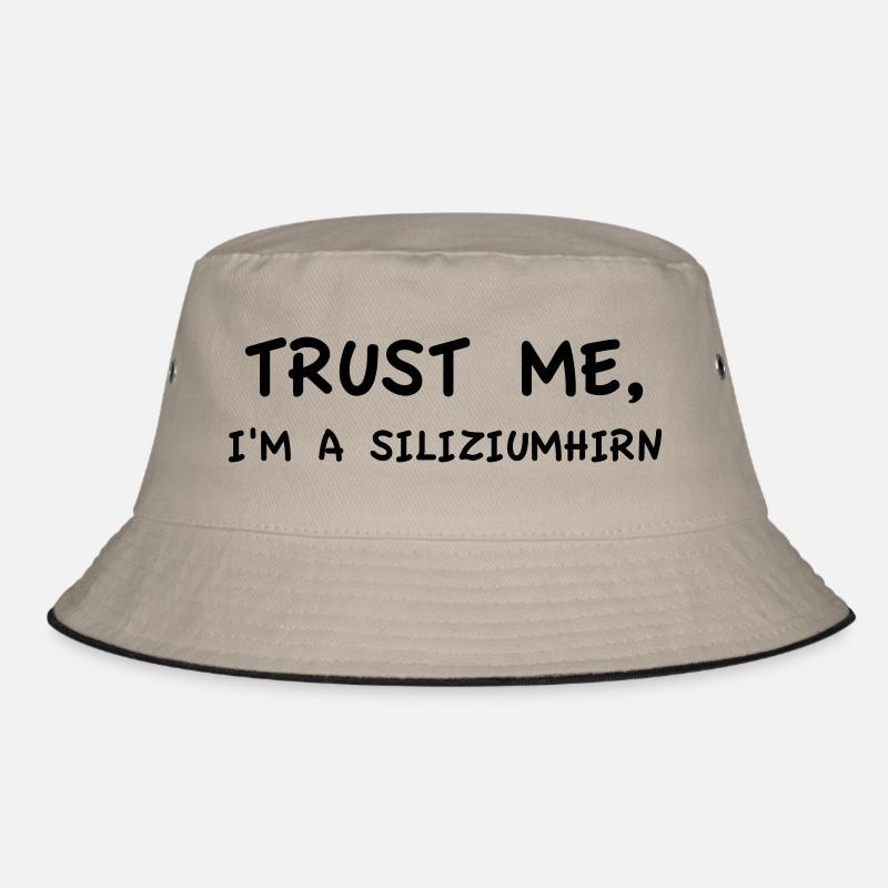 Trust Me I'm a Silicon Brain Monochrome - Bucket Hat - khaki/black