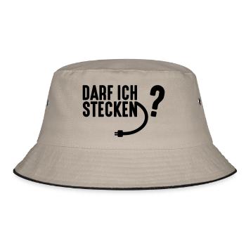 Darf Ich Stecken? - Bucket Hat - Khaki/Schwarz - Vorne