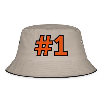 Sport Zahl 1 Eins - Bucket Hat - Khaki/Schwarz - Vorne