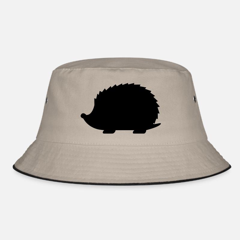 Igel Silhouette Idee Geschenk Tier klein - Bucket Hat - Khaki/Schwarz