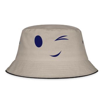 wink eyes - Bucket Hat - khaki/black - Front