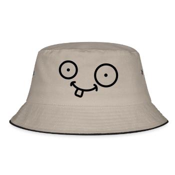 Funny Comic Face - Bucket Hat - khaki/black - Front