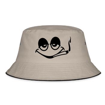 Smoking Face - Bucket Hat - khaki/black - Front