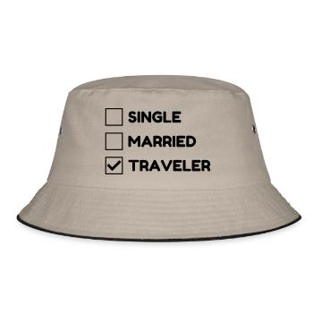 Reisen / Reisende / Urlaub / Tourismus - Bucket Hat - Khaki/Schwarz - Vorne