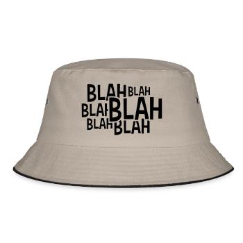 Comic Blah saying - Bucket Hat - khaki/black - Front