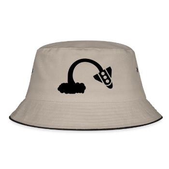 Rakete fail - Bucket Hat - Khaki/Schwarz - Vorne