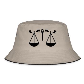Sternzeichen - Waage - Bucket Hat - Khaki/Schwarz - Vorne