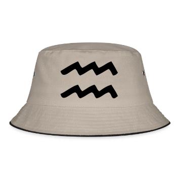 Zodiac sign Aquarius - Bucket Hat - khaki/black - Front