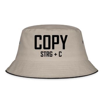 Copy Strg C - Vater Sohn Shirt - Bucket Hat - Khaki/Schwarz - Vorne