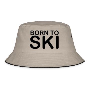 born to ski 10 - Bucket Hat - khaki/black - Front