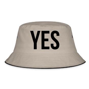 yes - Bucket Hat - khaki/black - Front