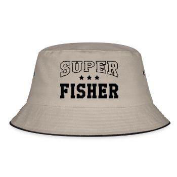 Super Fisher - Bucket Hat - Khaki/Schwarz - Vorne