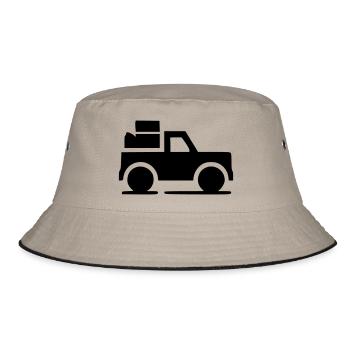 Truck Pickup SUV Icon Minimal Icon Vector - Bucket Hat - khaki/black - Front