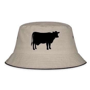 cow animal - Bucket Hat - khaki/black - Front