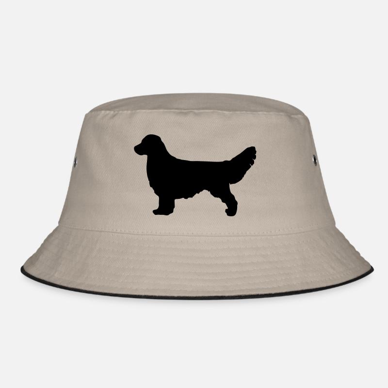 GOLDEN RETRIEVER Silhouette - Bucket Hat - Khaki/Schwarz