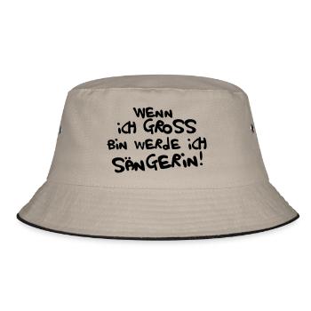 Ich werde Sängerin - Bucket Hat - Khaki/Schwarz - Vorne