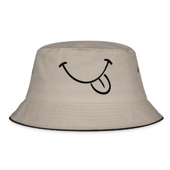 mund zunge - Bucket Hat - Khaki/Schwarz - Vorne