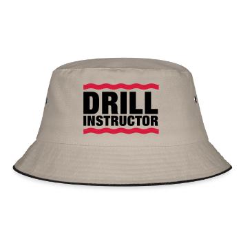drill_instructor__f2 - Bucket Hat - Khaki/Schwarz - Vorne