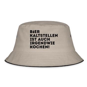 Dark pink COLD BEER IS ALSO MAKE ANY COOKING - Bucket Hat - khaki/black - Front