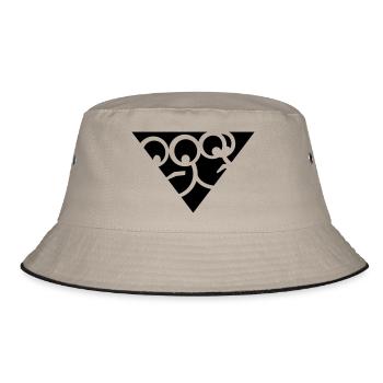 Aussenseiter-Shirt (Schwarz-Gelb) - Bucket Hat - Khaki/Schwarz - Vorne