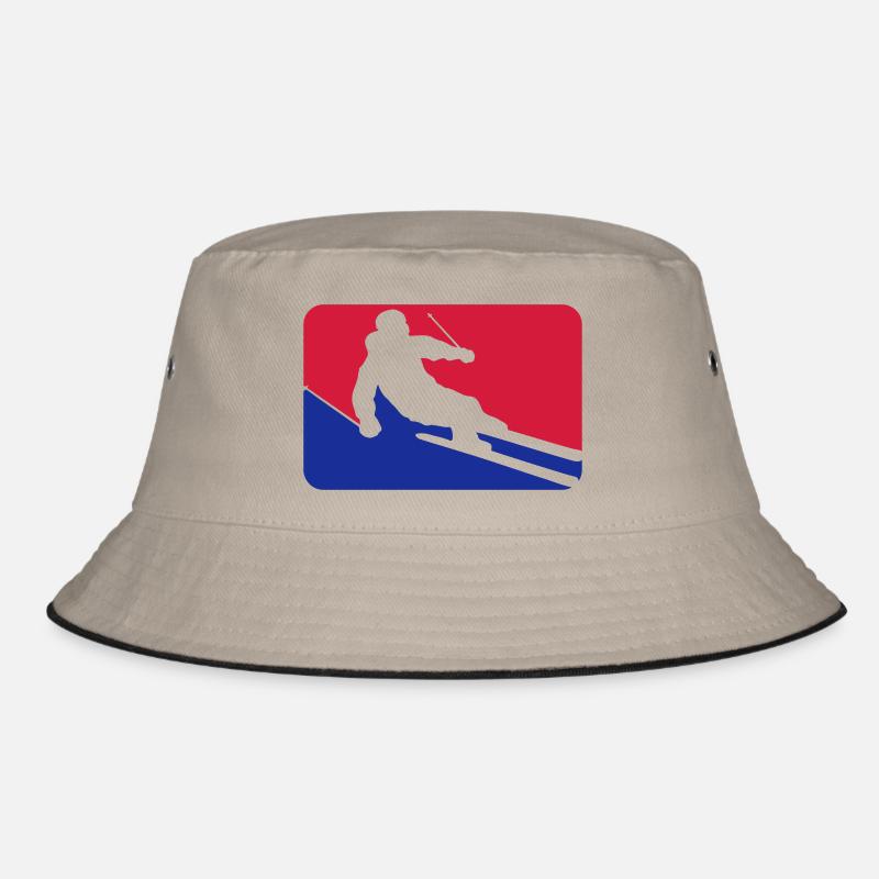 button frame shield ski drive down mountain winter Bucket Hat