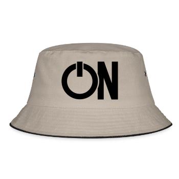 switch on switch mode press symbol sign - Bucket Hat - khaki/black - Front