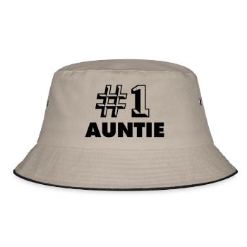 number one auntie - Bucket Hat - Khaki/Schwarz - Vorne