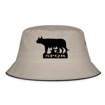 she-wolf romulus remus italian symbol of rome ital - Bucket Hat - khaki/black - Front