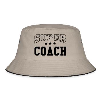 Coach / Coaching / Sport / Training / Trainer - Bucket Hat - khaki/black - Front