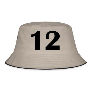 12 - Bucket Hat - Khaki/Schwarz - Vorne