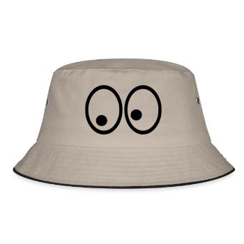 Augen - Bucket Hat - Khaki/Schwarz - Vorne