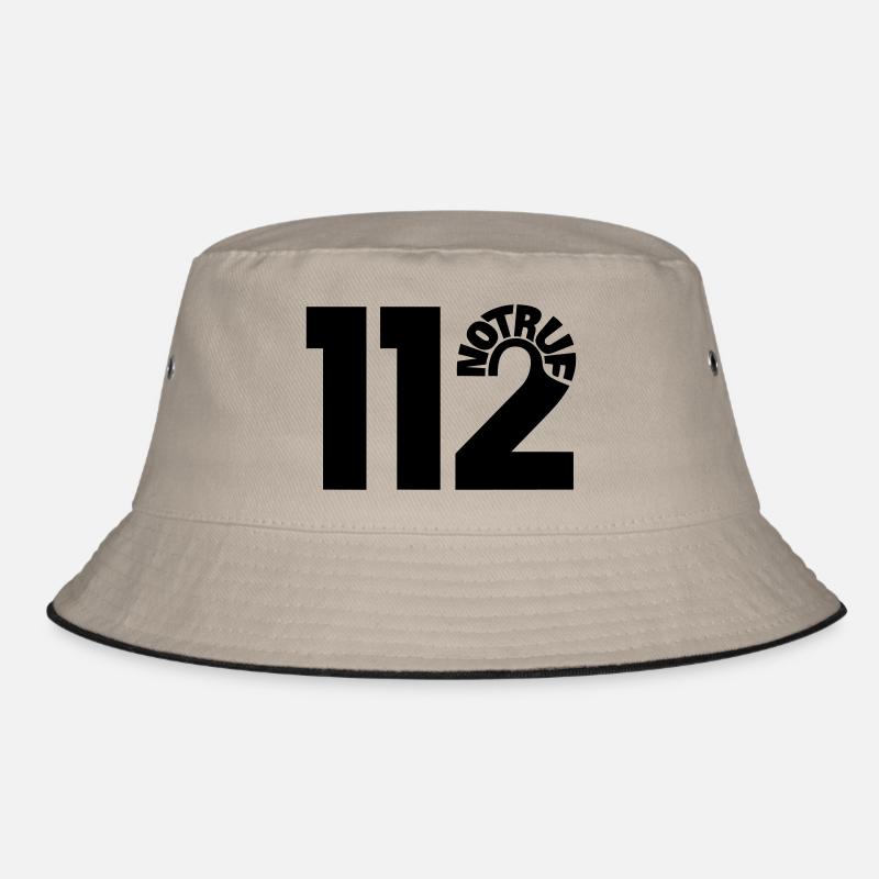 Notruf 112 rund - Bucket Hat - Khaki/Schwarz