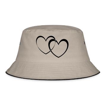 doppelherzen - Bucket Hat - Khaki/Schwarz - Vorne