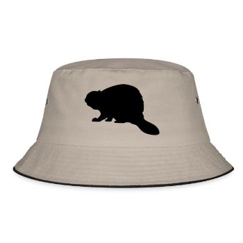 Biber - Bucket Hat - Khaki/Schwarz - Vorne