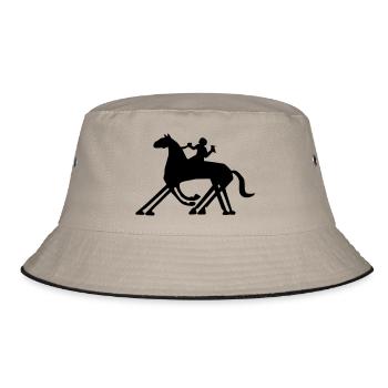 odin auf sleipnir skandinavisches wikingersymbol - Bucket Hat - Khaki/Schwarz - Vorne