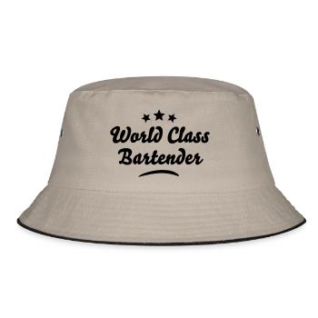 world class bartender stars - Bucket Hat - khaki/black - Front