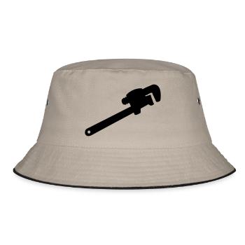 wrench, mechanic tool, plumber - Bucket Hat - khaki/black - Front