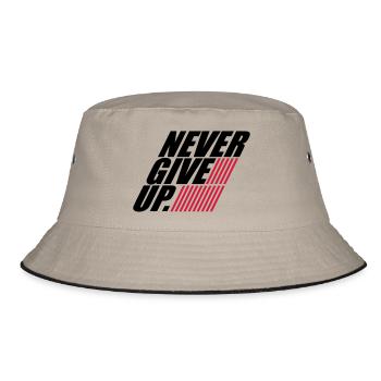 rayures design ne jamais abandonner logo ne jamais abandonner - Bob - kaki/noir - Devant