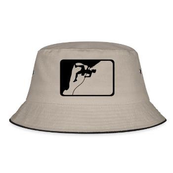 climbing sports logo design - Bucket Hat - khaki/black - Front