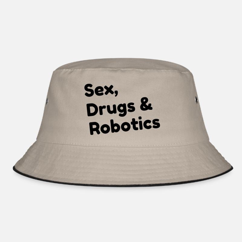 Robotik / Roboter / Robot / Robotics - Bucket Hat - Khaki/Schwarz