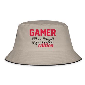 Geek / Gamer / Console / Playsation / Gameuse - Bucket Hat - Khaki/Schwarz - Vorne
