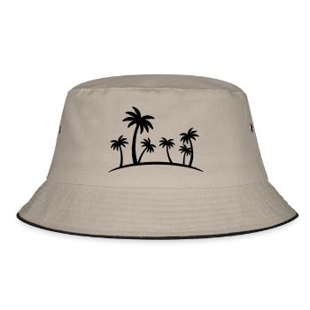 beach palm - Bucket Hat - Khaki/Schwarz - Vorne