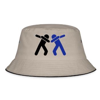 dabbing team man - Bucket Hat - Khaki/Schwarz - Vorne