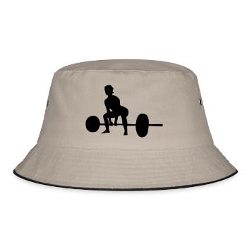 frau gewichte - Bucket Hat - Khaki/Schwarz - Vorne