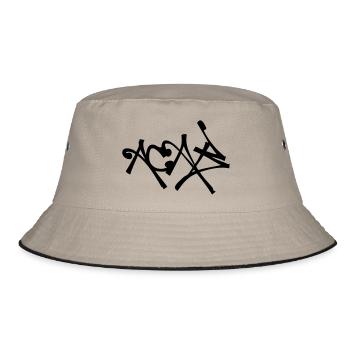 ACAB Graffiti Tag Style - Bucket Hat - Khaki/Schwarz - Vorne
