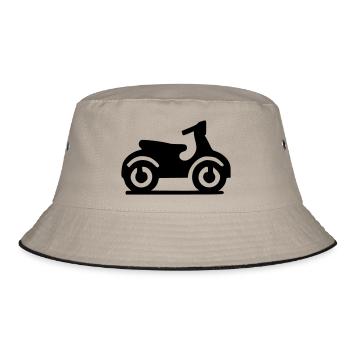 Motor Scooter Scooter Icon Minimal Icon Vector - Bucket Hat - khaki/black - Front