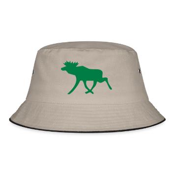 Schwedenelch; schwedisches Elch-Symbol (vektor) - Bucket Hat - Khaki/Schwarz - Vorne
