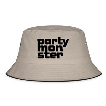 Partymonster-Font No. 1 - Bucket Hat - khaki/black - Front